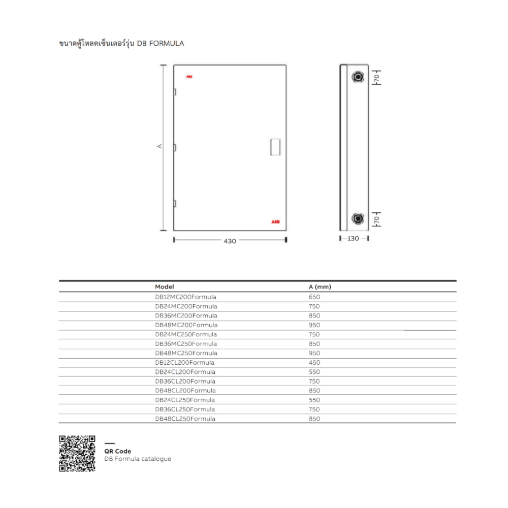 ตู้โหลดเซ็นเตอร์ 24 ช่อง 125A ABB รุ่น DB24MC200 แบบ MAIN CIRCUIT BREAKER_5